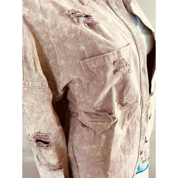 Fantastic fawn washed mauve oversized shacket M L - Picture 9 of 9